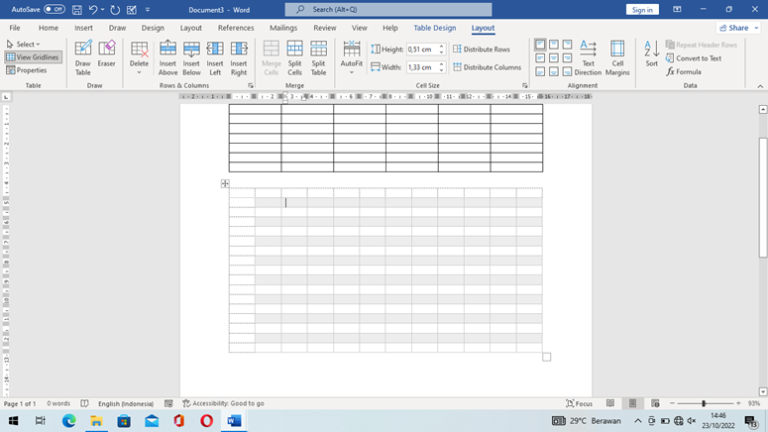 Cara Membuat Tabel Di Word Dan Momodifikasinya Dirga Satya